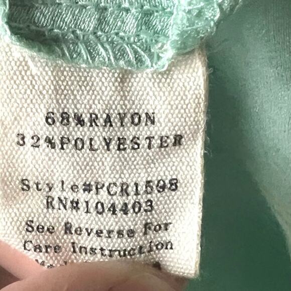 Womens Perch Blu Pepper 1X Pastel Green‎ Blouse Cottagecore Fairy Romantic Flowy - Picture 6 of 6